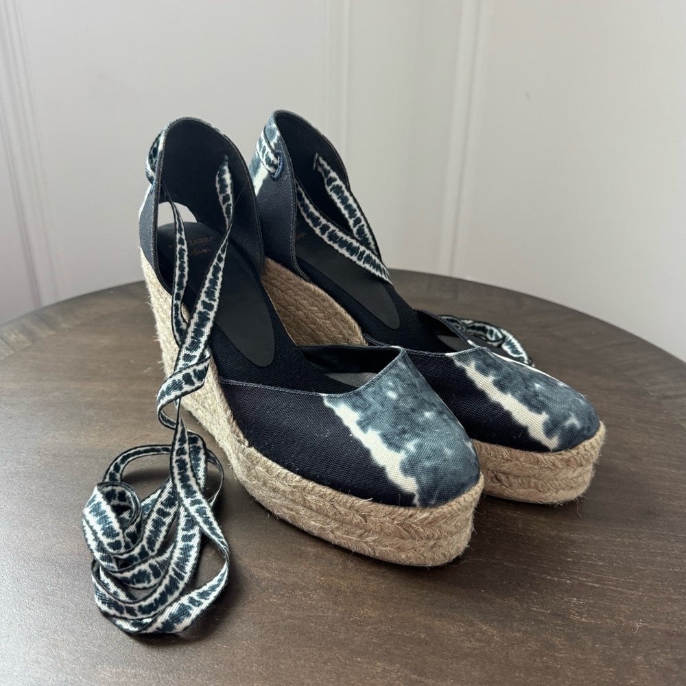 Castaner x Altuzarra Tie Dye Wedge Espadrille - NWOT - Size 38 - Blue Tie Dye